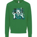 A Gothic Zombie Teddy Bear Halloween Kids Sweatshirt Jumper Irish Green