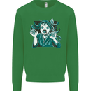 A Gothic Zombie Teddy Bear Halloween Kids Sweatshirt Jumper Irish Green