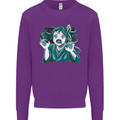 A Gothic Zombie Teddy Bear Halloween Kids Sweatshirt Jumper Purple