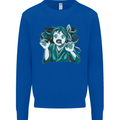 A Gothic Zombie Teddy Bear Halloween Kids Sweatshirt Jumper Royal Blue