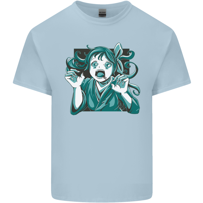 A Gothic Zombie Teddy Bear Halloween Kids T-Shirt Childrens Light Blue