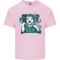 A Gothic Zombie Teddy Bear Halloween Kids T-Shirt Childrens Light Pink