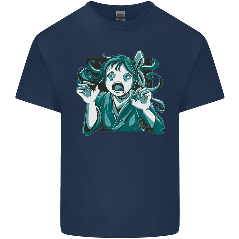 A Gothic Zombie Teddy Bear Halloween Kids T-Shirt Childrens Navy Blue