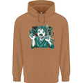 A Gothic Zombie Teddy Bear Halloween Mens 80% Cotton Hoodie Caramel Latte