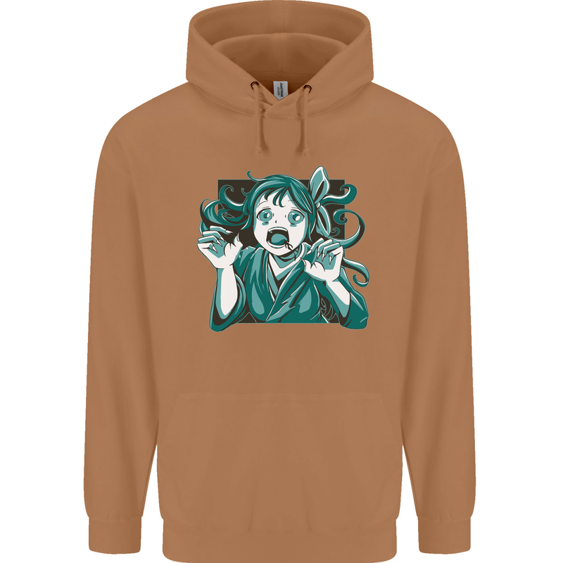 A Gothic Zombie Teddy Bear Halloween Mens 80% Cotton Hoodie Caramel Latte