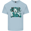 A Gothic Zombie Teddy Bear Halloween Mens Cotton T-Shirt Tee Top Light Blue