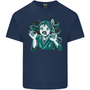 A Gothic Zombie Teddy Bear Halloween Mens Cotton T-Shirt Tee Top Navy Blue