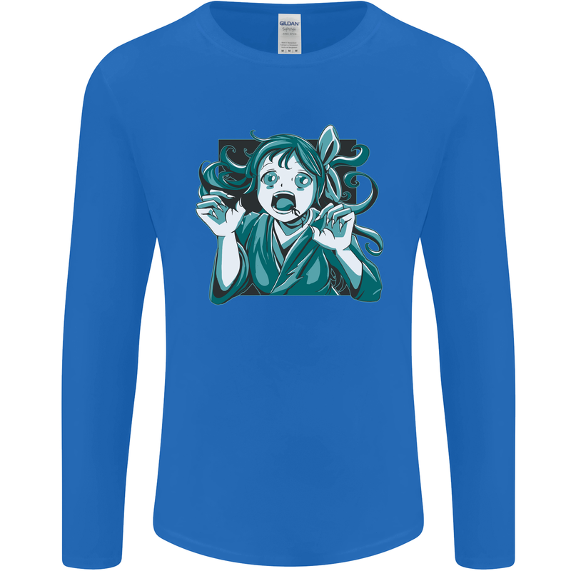 A Gothic Zombie Teddy Bear Halloween Mens Long Sleeve T-Shirt Royal Blue