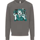 A Gothic Zombie Teddy Bear Halloween Mens Sweatshirt Jumper Charcoal