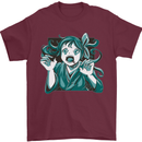 A Gothic Zombie Teddy Bear Halloween Mens T-Shirt 100% Cotton Maroon