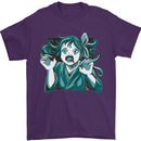 A Gothic Zombie Teddy Bear Halloween Mens T-Shirt 100% Cotton Purple