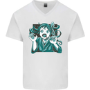 A Gothic Zombie Teddy Bear Halloween Mens V-Neck Cotton T-Shirt White