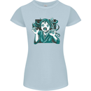 A Gothic Zombie Teddy Bear Halloween Womens Petite Cut T-Shirt Light Blue