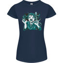 A Gothic Zombie Teddy Bear Halloween Womens Petite Cut T-Shirt Navy Blue