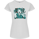 A Gothic Zombie Teddy Bear Halloween Womens Petite Cut T-Shirt White