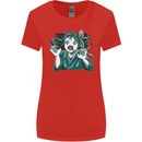 A Gothic Zombie Teddy Bear Halloween Womens Wider Cut T-Shirt Red