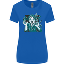 A Gothic Zombie Teddy Bear Halloween Womens Wider Cut T-Shirt Royal Blue