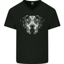 A Great Dane Dog Mens V-Neck Cotton T-Shirt Black