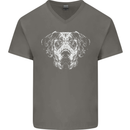 A Great Dane Dog Mens V-Neck Cotton T-Shirt Charcoal