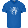 A Great Dane Dog Mens V-Neck Cotton T-Shirt Royal Blue