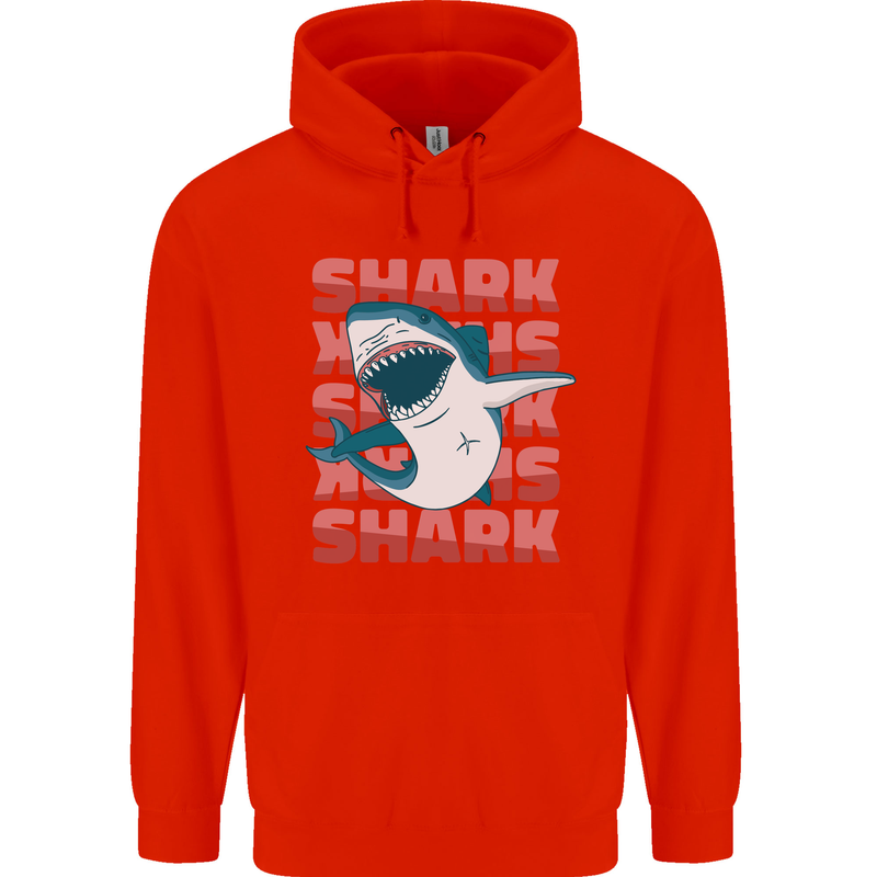 A Great White Shark Childrens Kids Hoodie Bright Red