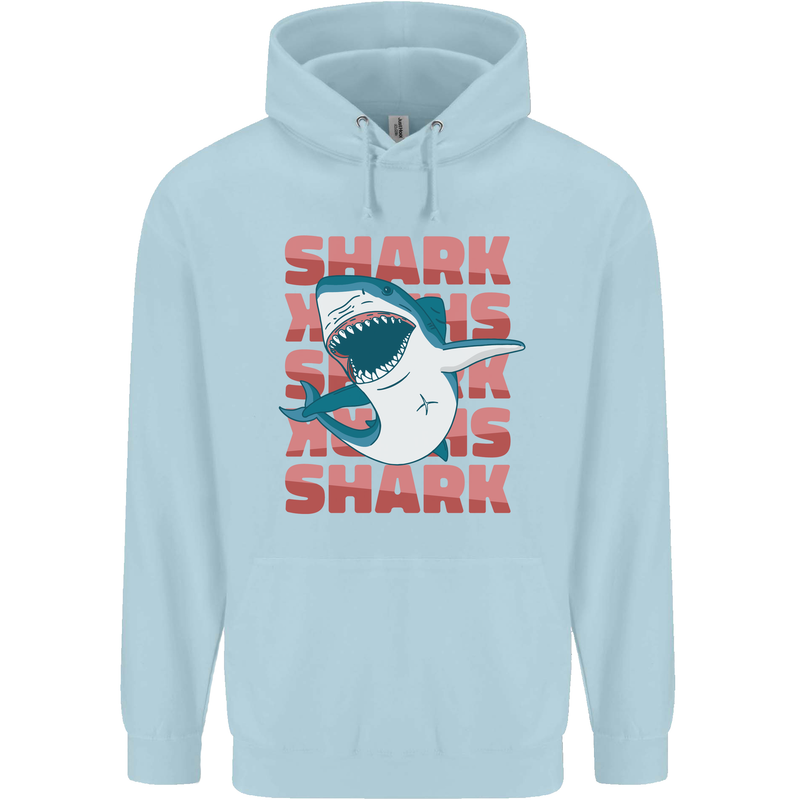 A Great White Shark Childrens Kids Hoodie Light Blue