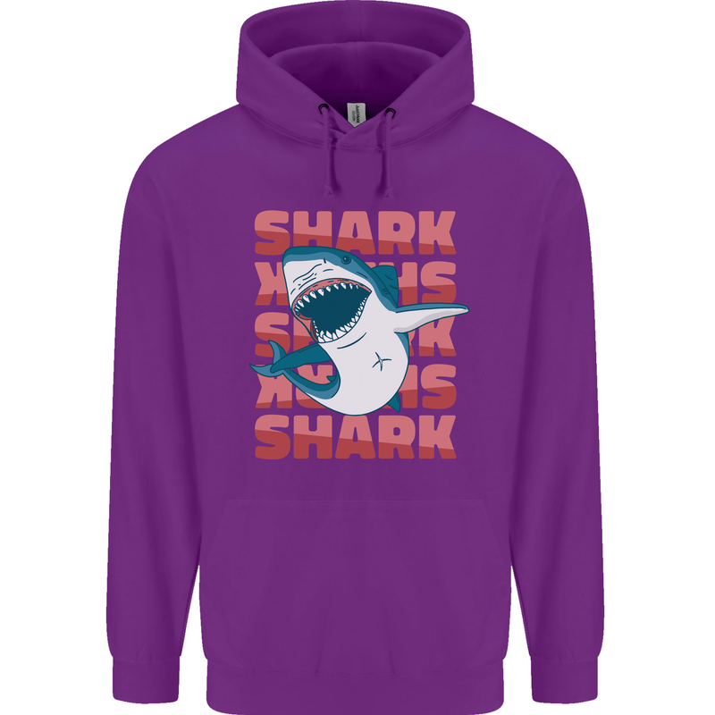 A Great White Shark Childrens Kids Hoodie Purple