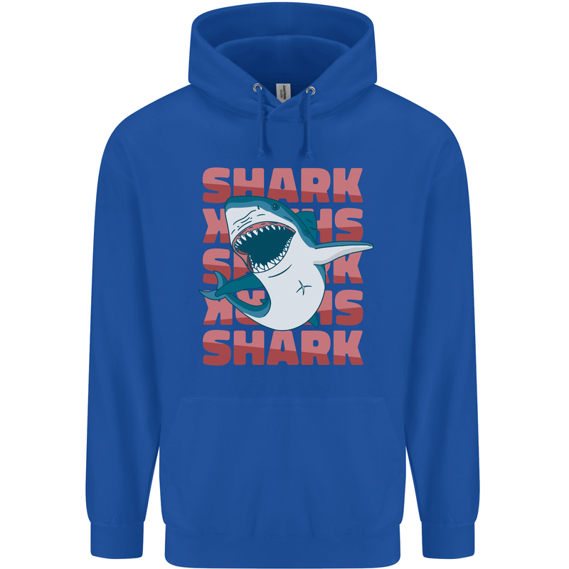 A Great White Shark Childrens Kids Hoodie Royal Blue