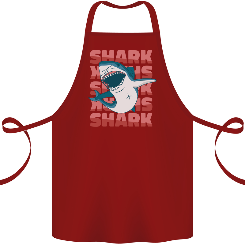 A Great White Shark Cotton Apron 100% Organic Maroon
