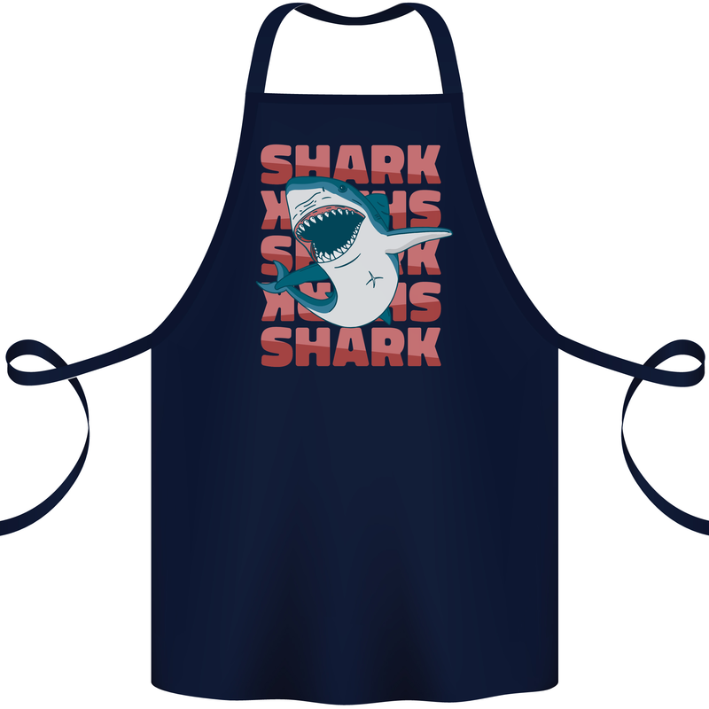 A Great White Shark Cotton Apron 100% Organic Navy Blue
