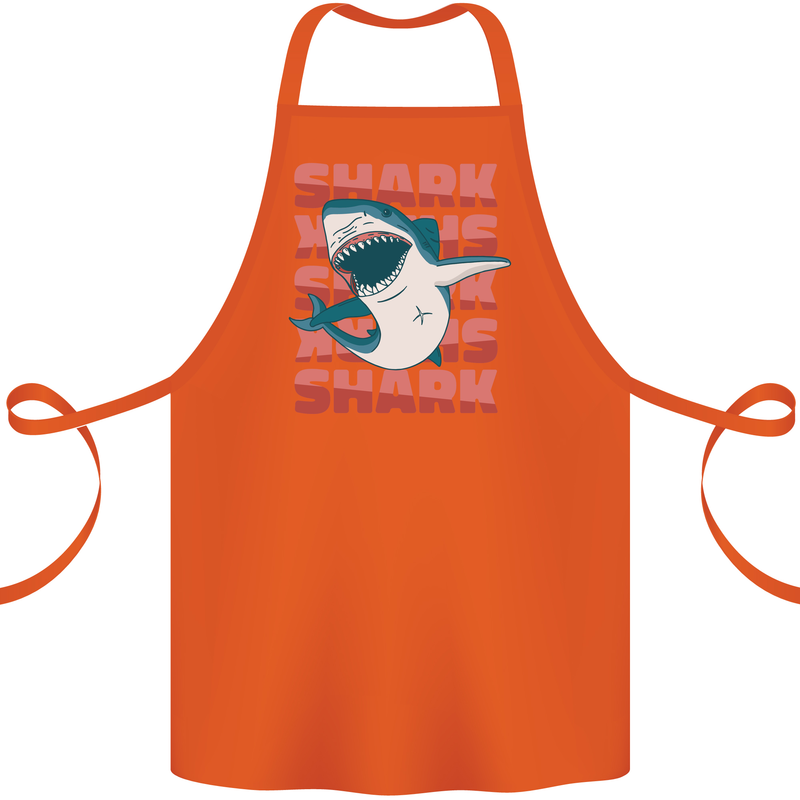 A Great White Shark Cotton Apron 100% Organic Orange