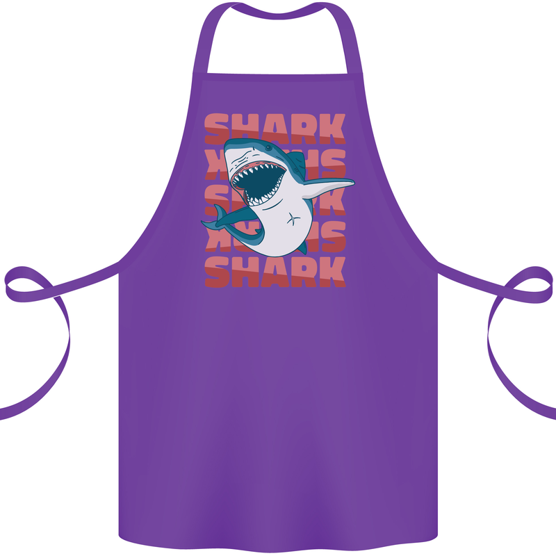 A Great White Shark Cotton Apron 100% Organic Purple
