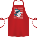 A Great White Shark Cotton Apron 100% Organic Red