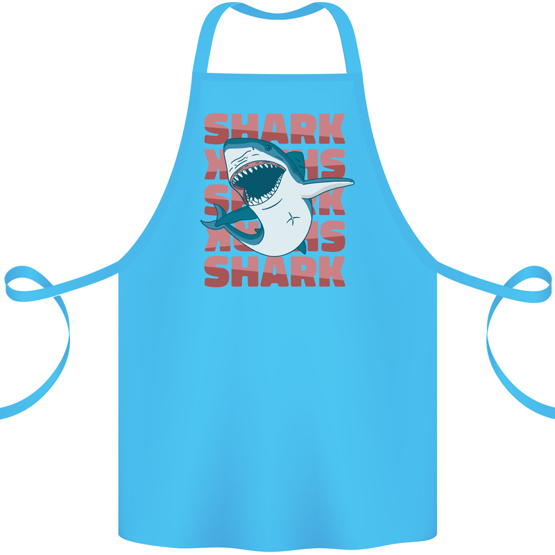 A Great White Shark Cotton Apron 100% Organic Turquoise