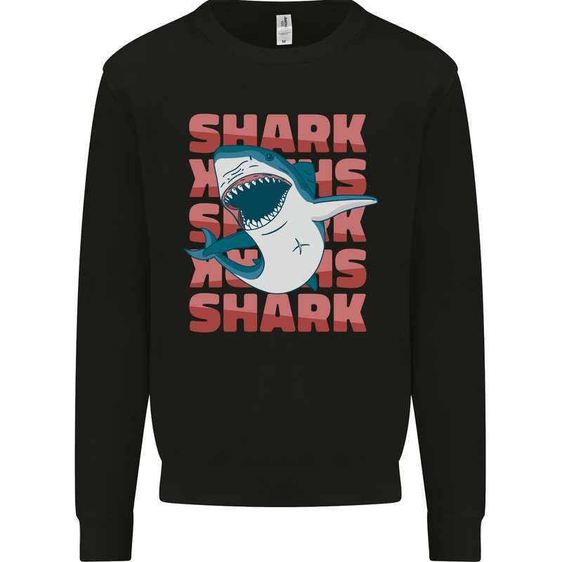 A Great White Shark Kids Sweatshirt Jumper Black