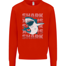 A Great White Shark Kids Sweatshirt Jumper Bright Red