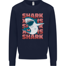 A Great White Shark Kids Sweatshirt Jumper Navy Blue
