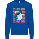 A Great White Shark Kids Sweatshirt Jumper Royal Blue