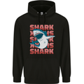 A Great White Shark Mens 80% Cotton Hoodie Black