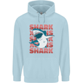 A Great White Shark Mens 80% Cotton Hoodie Light Blue