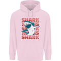 A Great White Shark Mens 80% Cotton Hoodie Light Pink