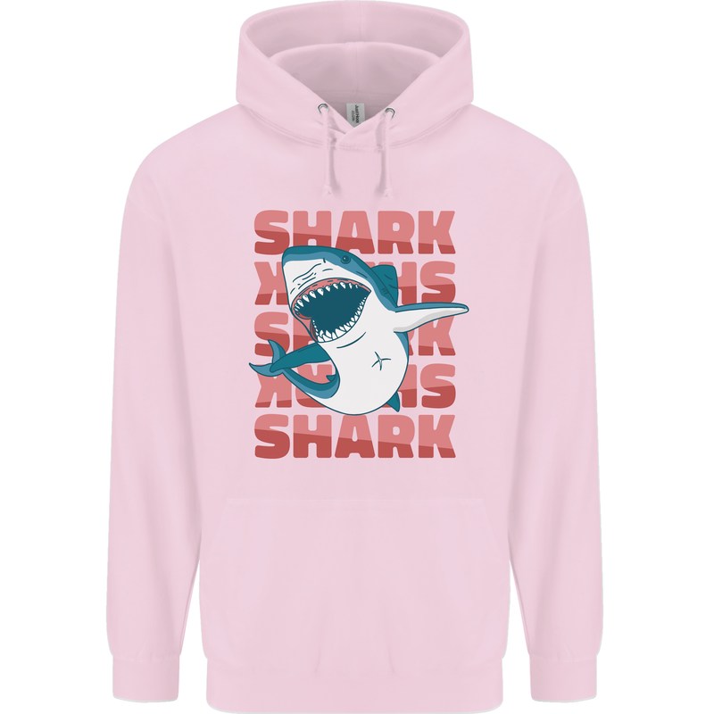 A Great White Shark Mens 80% Cotton Hoodie Light Pink