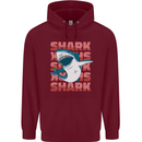 A Great White Shark Mens 80% Cotton Hoodie Maroon