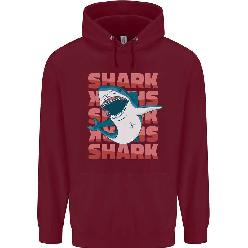 A Great White Shark Mens 80% Cotton Hoodie Maroon