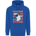 A Great White Shark Mens 80% Cotton Hoodie Royal Blue