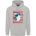 A Great White Shark Mens 80% Cotton Hoodie Sports Grey