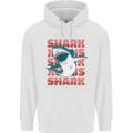 A Great White Shark Mens 80% Cotton Hoodie White