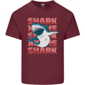 A Great White Shark Mens Cotton T-Shirt Tee Top Maroon