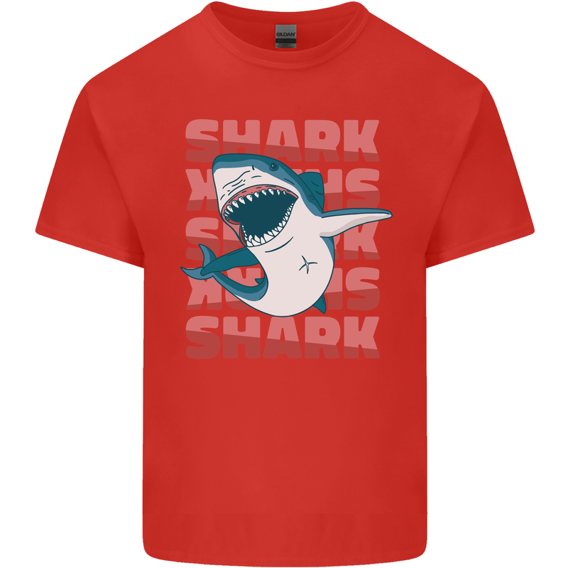 A Great White Shark Mens Cotton T-Shirt Tee Top Red