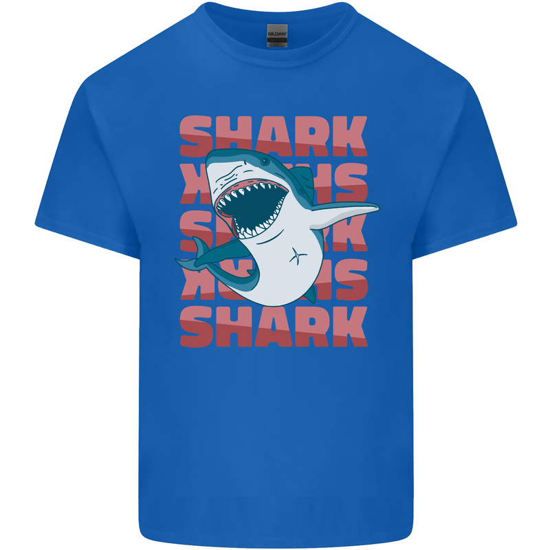 A Great White Shark Mens Cotton T-Shirt Tee Top Royal Blue